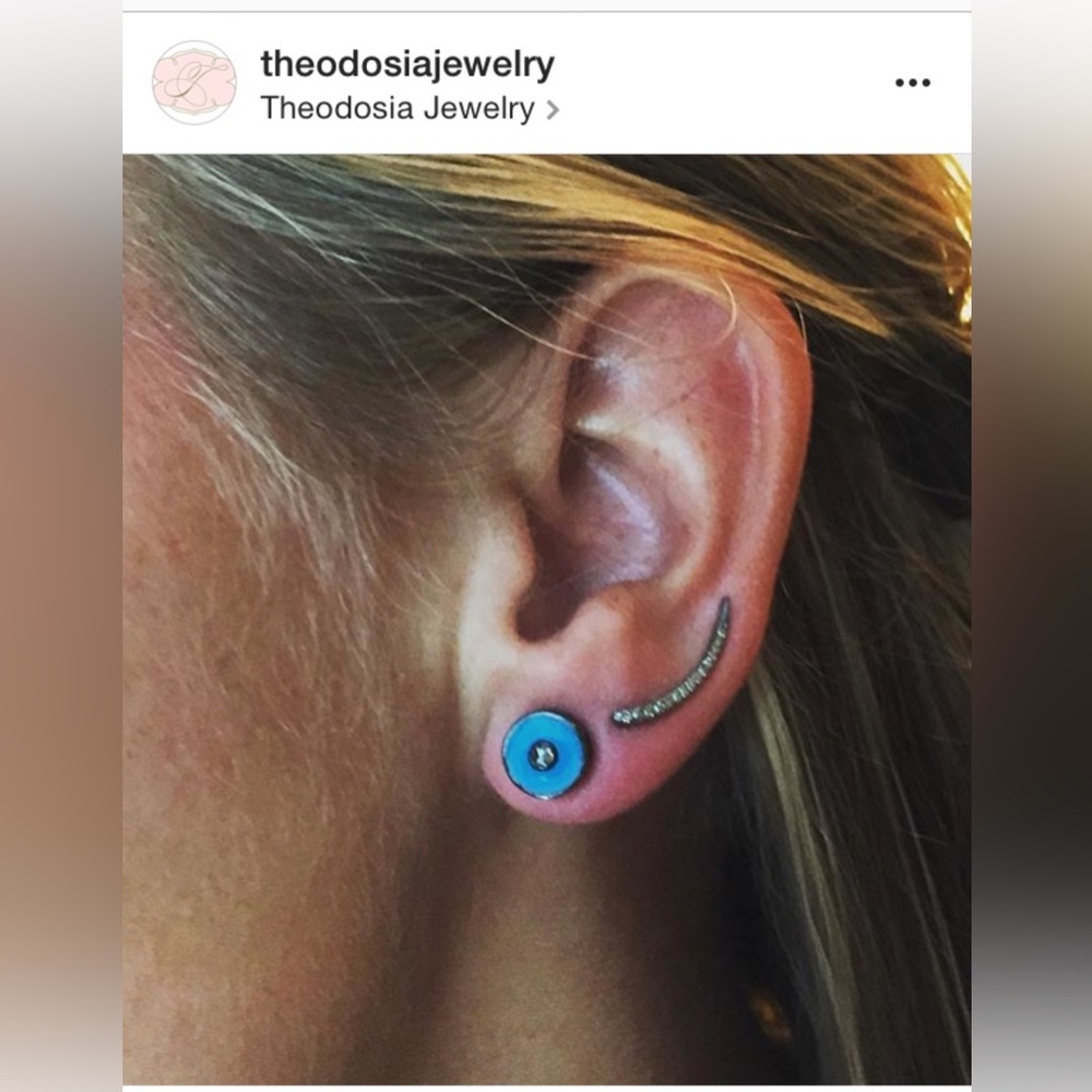Theodosia Jewelry Silver Diamond Crawler Earrings